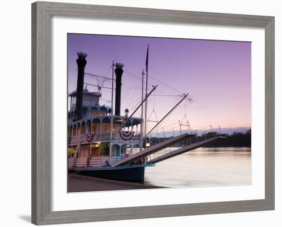 Paddlewheel Riverboat Julia Belle Swain on the Mississippi River, La Crosse, Wisconsin-Walter Bibikow-Framed Photographic Print