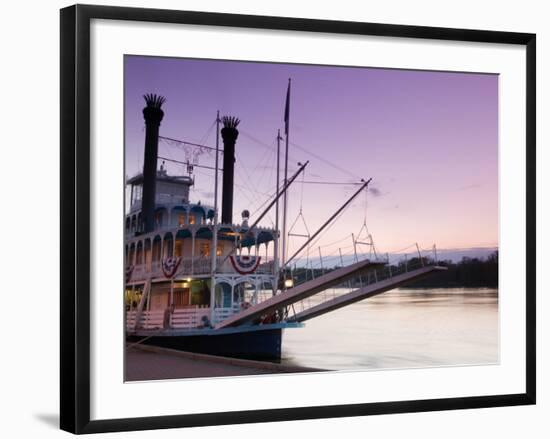 Paddlewheel Riverboat Julia Belle Swain on the Mississippi River, La Crosse, Wisconsin-Walter Bibikow-Framed Photographic Print