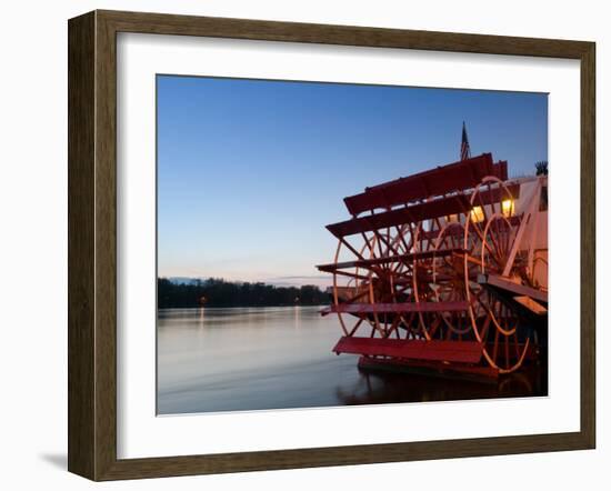 Paddlewheel Riverboat Julia Belle Swain on the Mississippi River, La Crosse, Wisconsin-Walter Bibikow-Framed Photographic Print