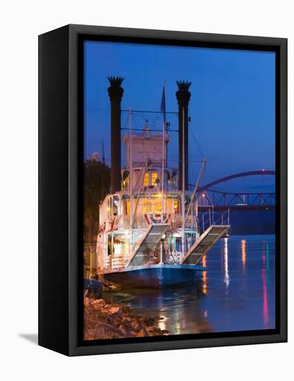 Paddlewheel Riverboat Julia Belle Swain on the Mississippi River, La Crosse, Wisconsin-Walter Bibikow-Framed Premier Image Canvas