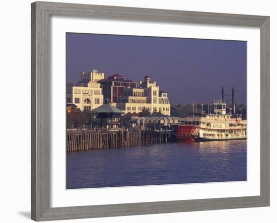 Paddlewheeler Natchez Docked at Riverwalk, New Orleans, Louisiana, USA-Adam Jones-Framed Photographic Print