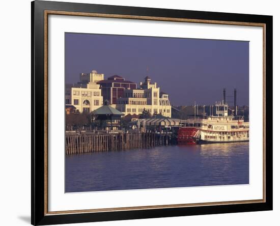 Paddlewheeler Natchez Docked at Riverwalk, New Orleans, Louisiana, USA-Adam Jones-Framed Photographic Print