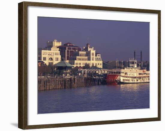 Paddlewheeler Natchez Docked at Riverwalk, New Orleans, Louisiana, USA-Adam Jones-Framed Photographic Print