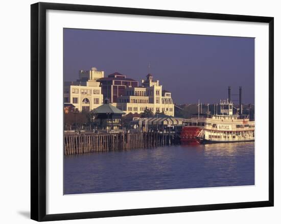 Paddlewheeler Natchez Docked at Riverwalk, New Orleans, Louisiana, USA-Adam Jones-Framed Photographic Print