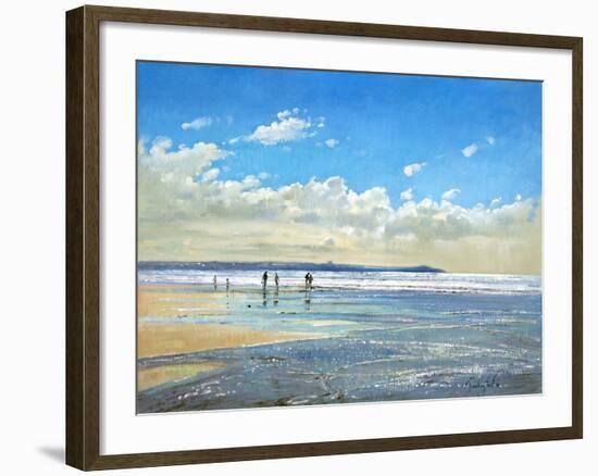 Paddling at the Edge-Timothy Easton-Framed Premium Photographic Print