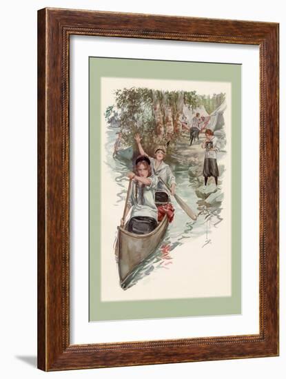 Paddling Their Own Canoe-Harrison Fisher-Framed Art Print