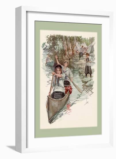 Paddling Their Own Canoe-Harrison Fisher-Framed Art Print