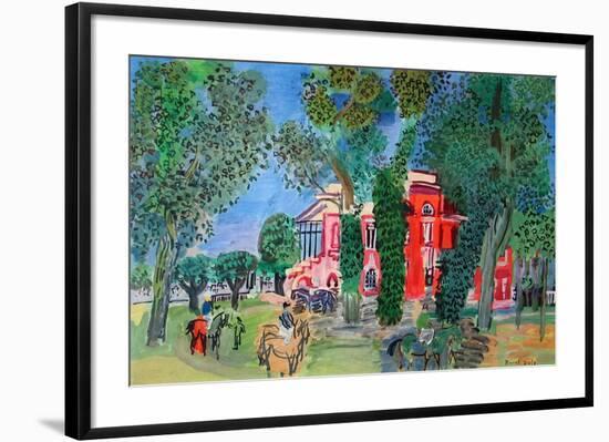 Paddock at Deauville-Raoul Dufy-Framed Art Print