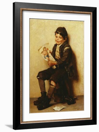 Paddy's Valentine, 1885-John George Brown-Framed Giclee Print