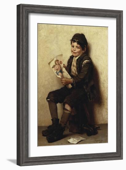 Paddy's Valentine, 1885-John George Brown-Framed Giclee Print