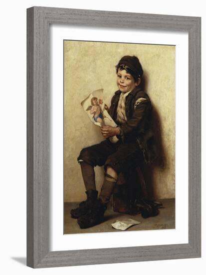 Paddy's Valentine, 1885-John George Brown-Framed Giclee Print