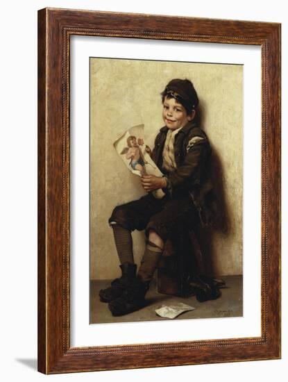 Paddy's Valentine, 1885-John George Brown-Framed Giclee Print