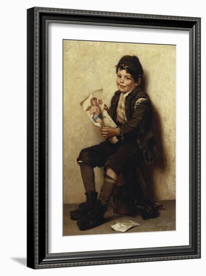 Paddy's Valentine, 1885-John George Brown-Framed Giclee Print