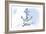 Padre Island, Texas - Anchor - Blue - Coastal Icon-Lantern Press-Framed Art Print
