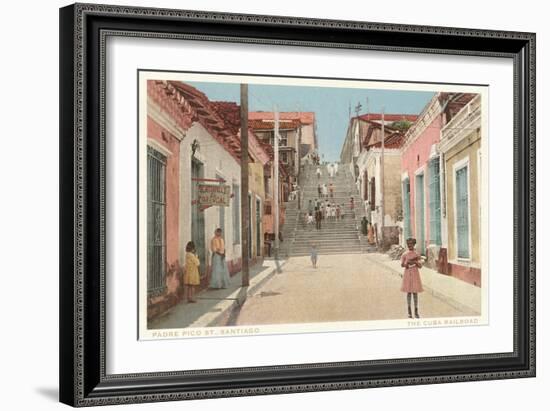 Padre Pico Street, Santiago de Cuba-null-Framed Art Print