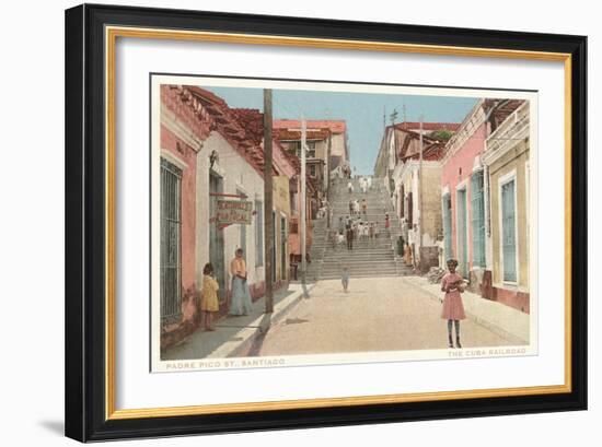 Padre Pico Street, Santiago de Cuba-null-Framed Art Print