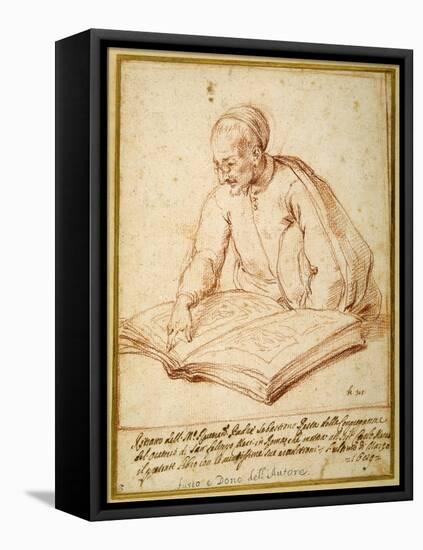 Padre Sebastiano Resta Examining a Folio of Drawings-Carlo Maratti-Framed Premier Image Canvas