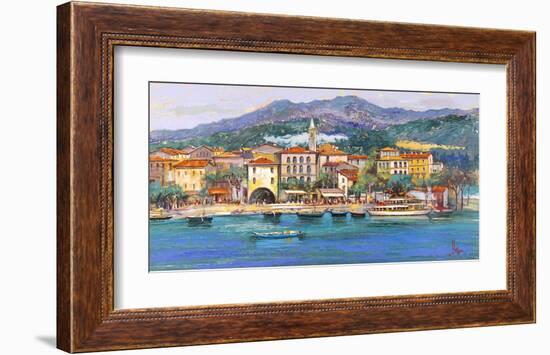 Paese sul Lago-Luigi Florio-Framed Art Print