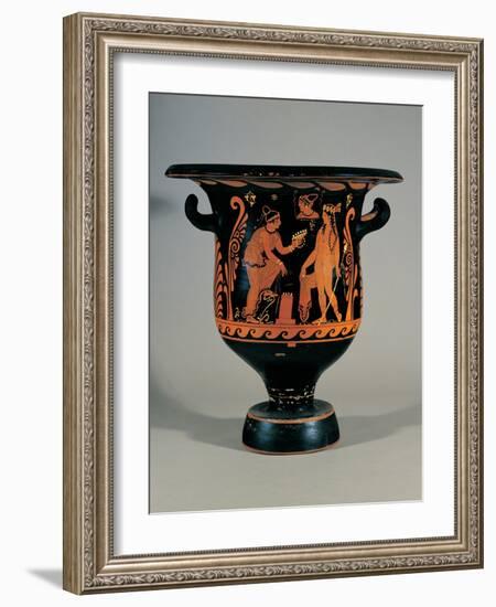 Paestan Bell-shaped Crater with Red Figures-Naples Painter-Framed Art Print