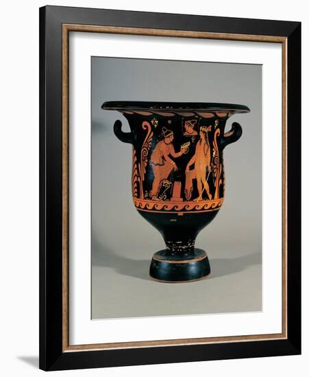 Paestan Bell-shaped Crater with Red Figures-Naples Painter-Framed Art Print