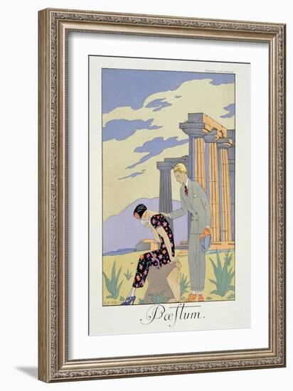 Paestum, 1924 (Pochoir Print)-Georges Barbier-Framed Giclee Print