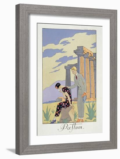 Paestum, 1924 (Pochoir Print)-Georges Barbier-Framed Giclee Print