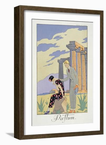 Paestum, 1924 (Pochoir Print)-Georges Barbier-Framed Giclee Print