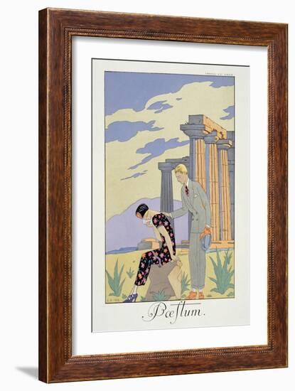 Paestum, 1924 (Pochoir Print)-Georges Barbier-Framed Giclee Print