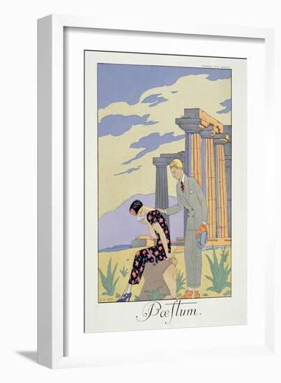 Paestum, 1924 (Pochoir Print)-Georges Barbier-Framed Giclee Print