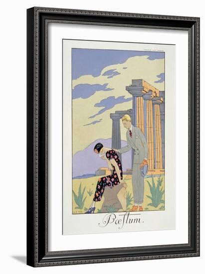 Paestum, 1924 (Pochoir Print)-Georges Barbier-Framed Giclee Print