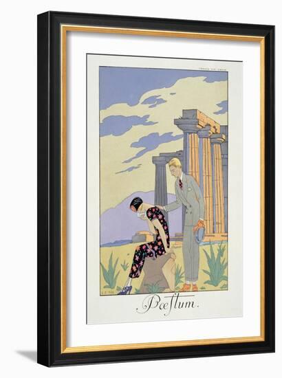 Paestum, 1924 (Pochoir Print)-Georges Barbier-Framed Giclee Print