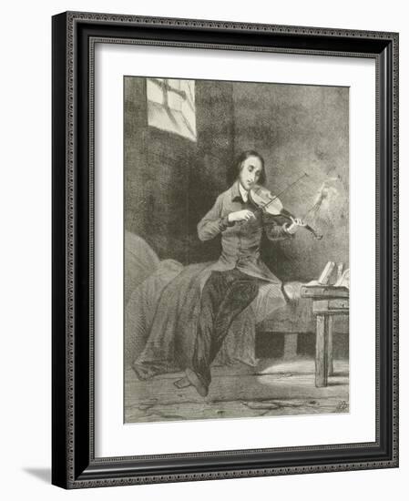 Paganini in Prison-Louis Boulanger-Framed Giclee Print