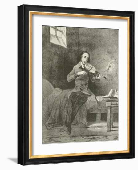 Paganini in Prison-Louis Boulanger-Framed Giclee Print