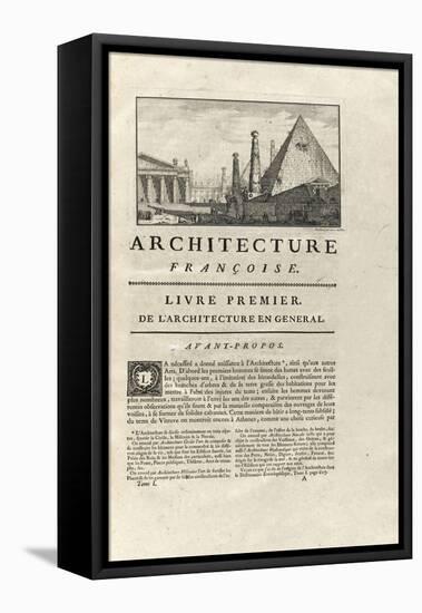 Page 1 : avec vignette représentant des architectures de l’Antiquité-Jacques-François Blondel-Framed Premier Image Canvas