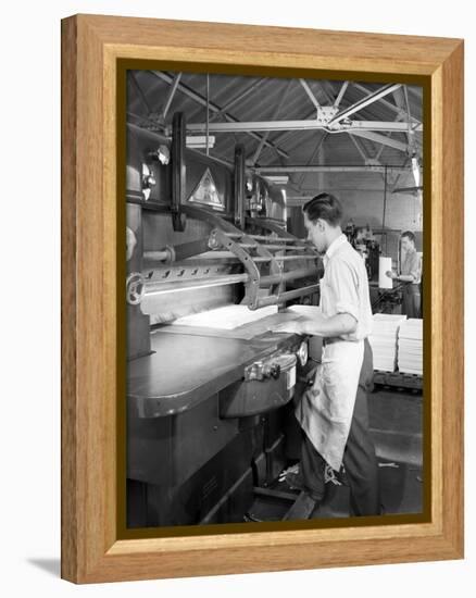 Page Cutting Guillotine in Use at a South Yorkshire Printing Company, 1959-Michael Walters-Framed Premier Image Canvas