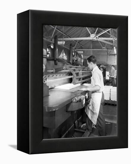 Page Cutting Guillotine in Use at a South Yorkshire Printing Company, 1959-Michael Walters-Framed Premier Image Canvas