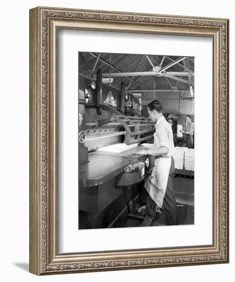 Page Cutting Guillotine in Use at a South Yorkshire Printing Company, 1959-Michael Walters-Framed Photographic Print