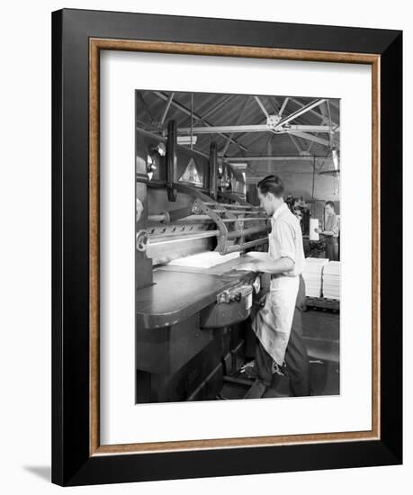 Page Cutting Guillotine in Use at a South Yorkshire Printing Company, 1959-Michael Walters-Framed Photographic Print