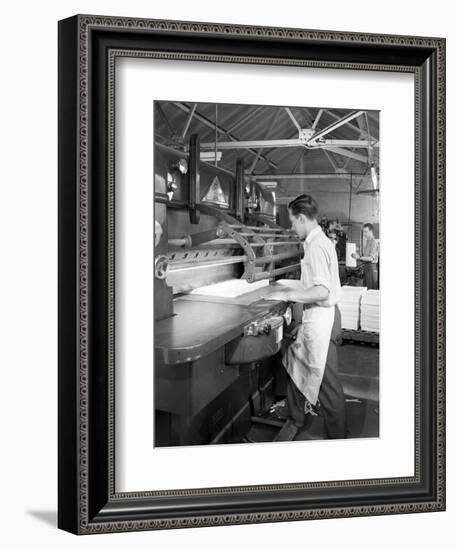 Page Cutting Guillotine in Use at a South Yorkshire Printing Company, 1959-Michael Walters-Framed Photographic Print