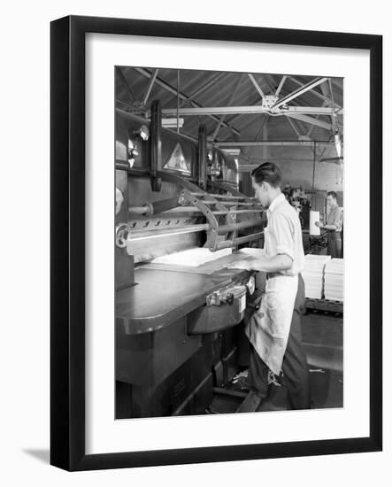 Page Cutting Guillotine in Use at a South Yorkshire Printing Company, 1959-Michael Walters-Framed Photographic Print