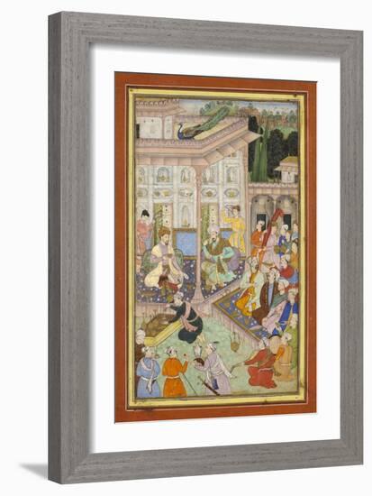 Page d'un manuscrit dispersé du Babur-nâme-null-Framed Giclee Print