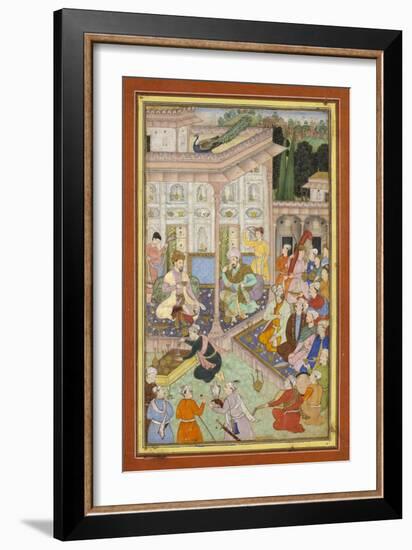 Page d'un manuscrit dispersé du Babur-nâme-null-Framed Giclee Print