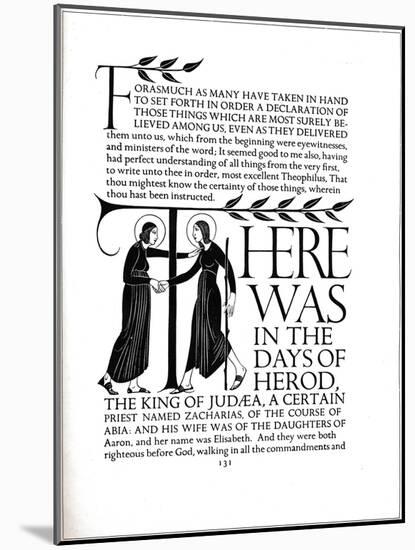 Page Decoration from the Four Gospels, 1931-Eric Gill-Mounted Giclee Print