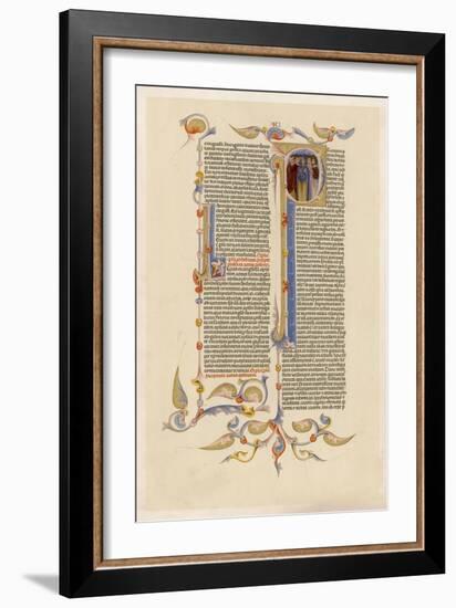 Page from a 14th Century Italian Bible-null-Framed Art Print