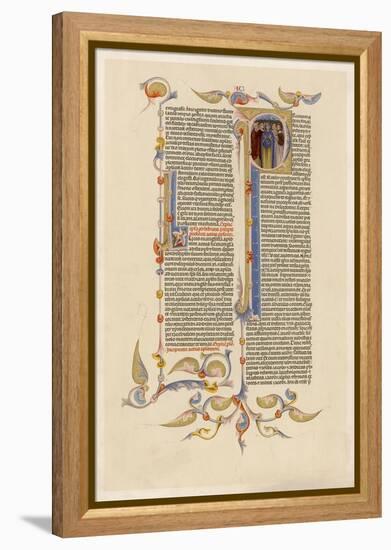 Page from a 14th Century Italian Bible-null-Framed Stretched Canvas