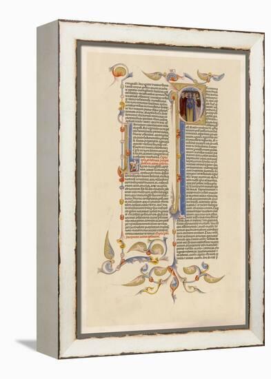 Page from a 14th Century Italian Bible-null-Framed Stretched Canvas