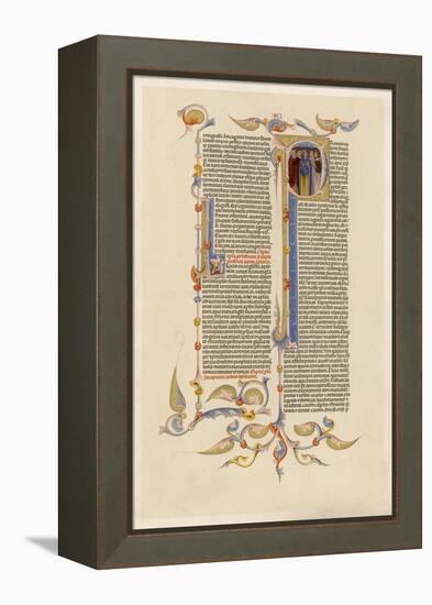 Page from a 14th Century Italian Bible-null-Framed Stretched Canvas