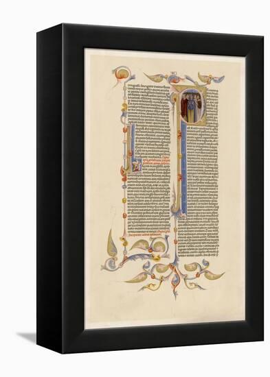 Page from a 14th Century Italian Bible-null-Framed Stretched Canvas