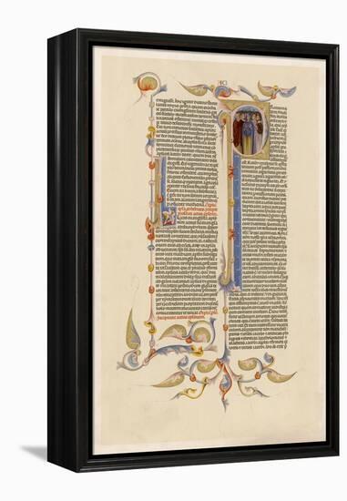 Page from a 14th Century Italian Bible-null-Framed Stretched Canvas