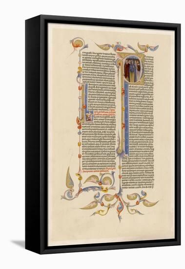 Page from a 14th Century Italian Bible-null-Framed Stretched Canvas